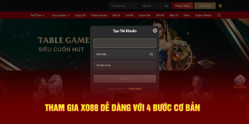 Đăng ký tham gia dễ dàng với 4 bước cơ bản